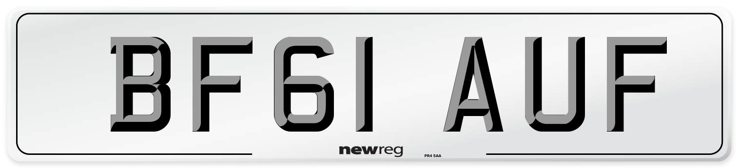 BF61 AUF Number Plate from New Reg